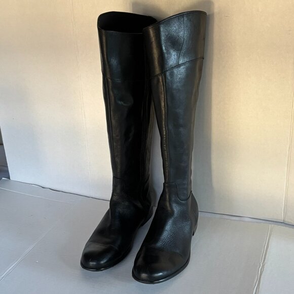 Ciao Bella Black Leather Knee-High Riding Boots 9½ – Minimalist Classic - Picture 3 of 8
